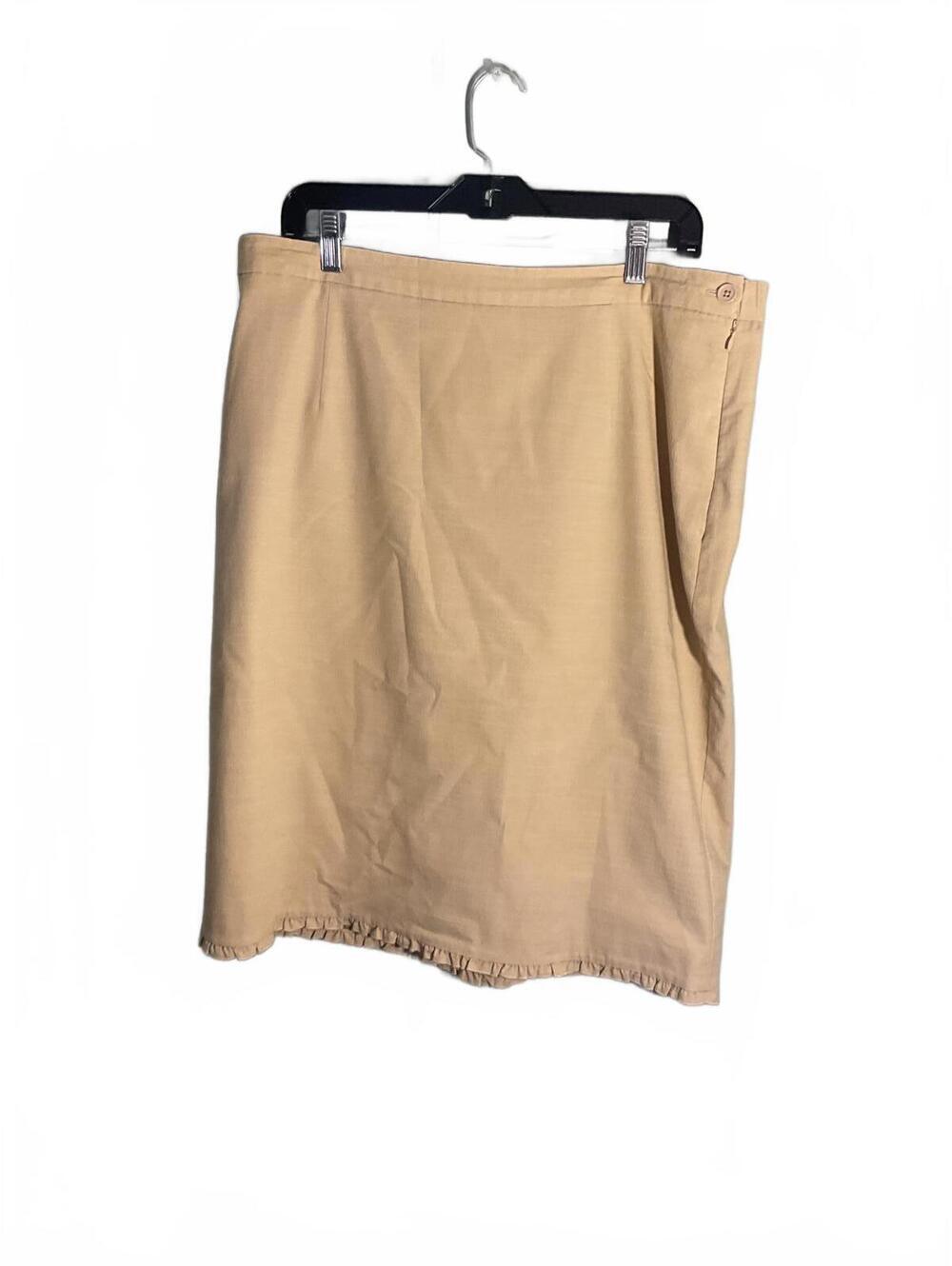 Joan Rivers Elegant Cream Skirt with Ruffled Hem Large
